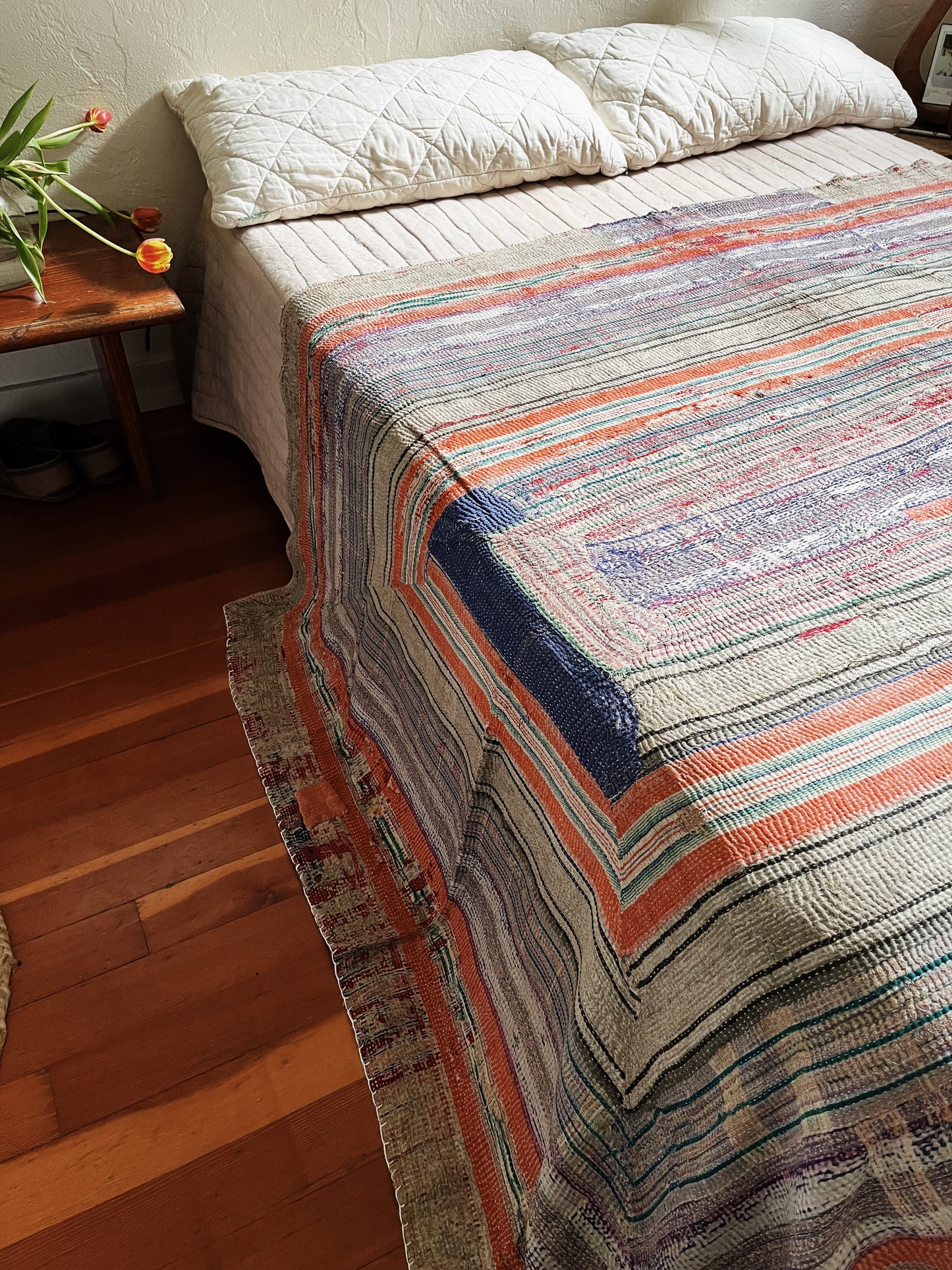 Handmade Cotton Kantha Quilt