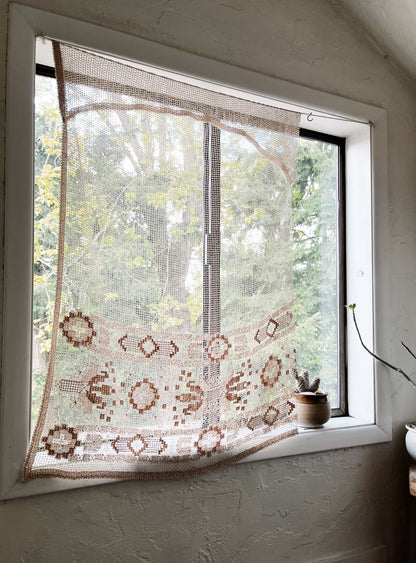 Antique Tatted Curtain Panel