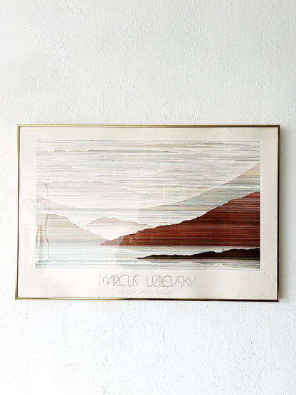 Vintage Framed Marcus Uzilevsky ‘Gateway’ Linear Litho