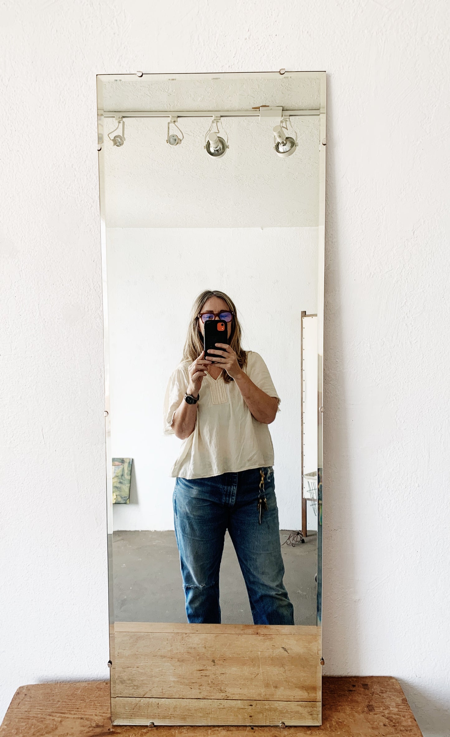 Large Vintage Beveled Mirror