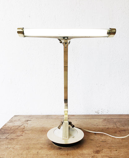 Vintage Brass and Enamel Lamp