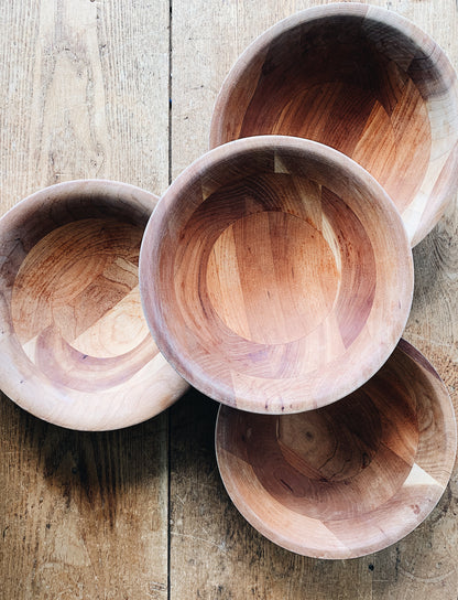 Cherry Wood Bowl Set of Four