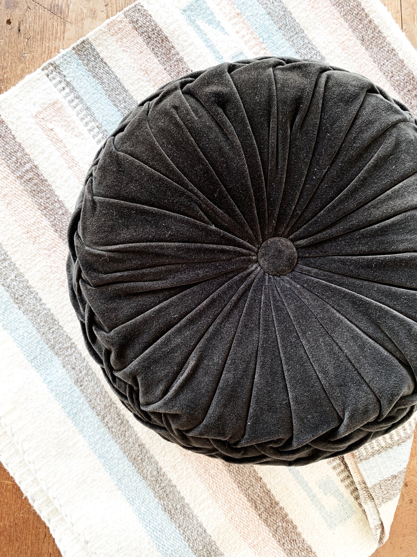 Vintage Black Velvet Cushion