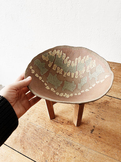 M Simon Vintage Ceramic Bowl with Stand