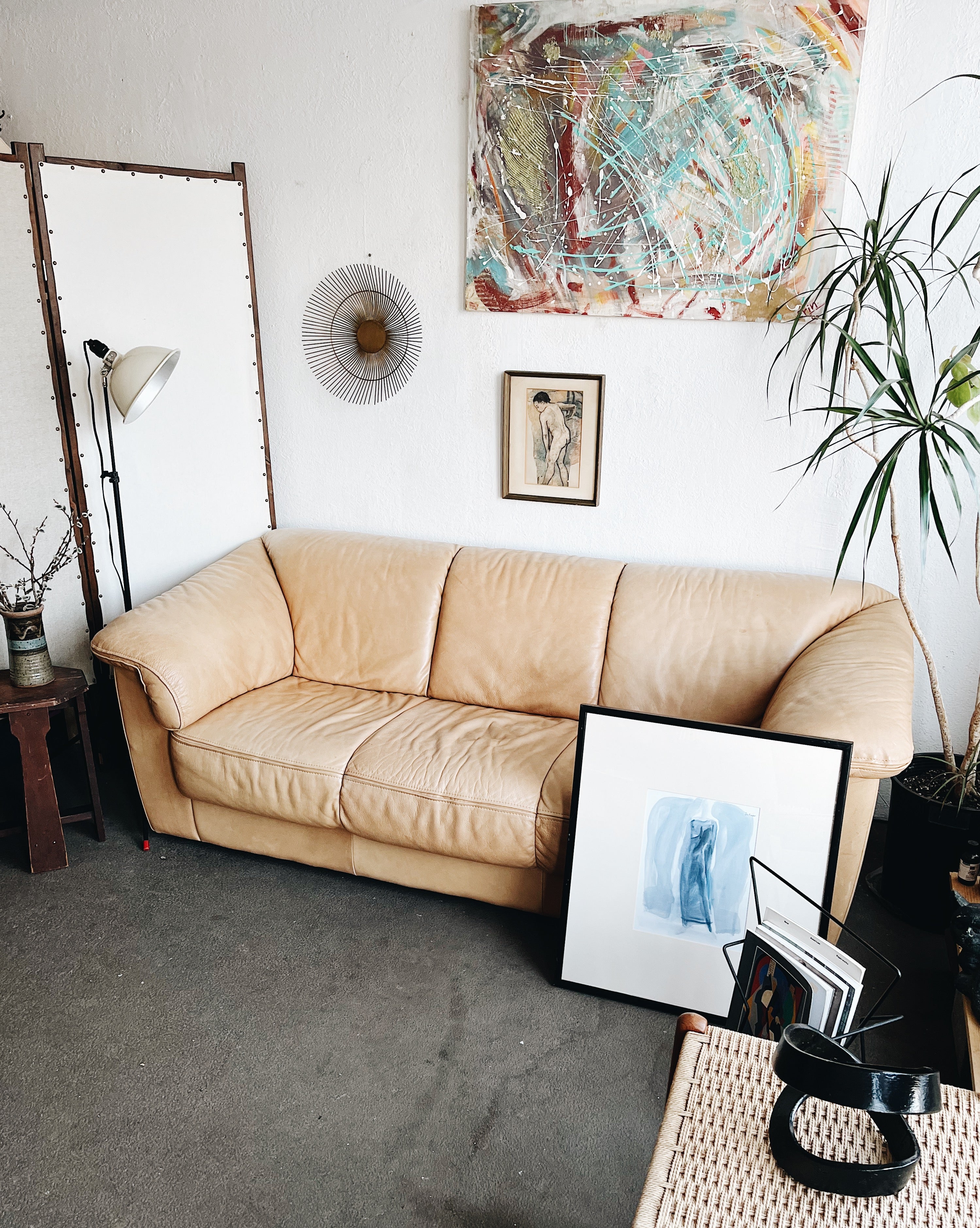 Vintage Italian Leather Couch - Thumbnail 3