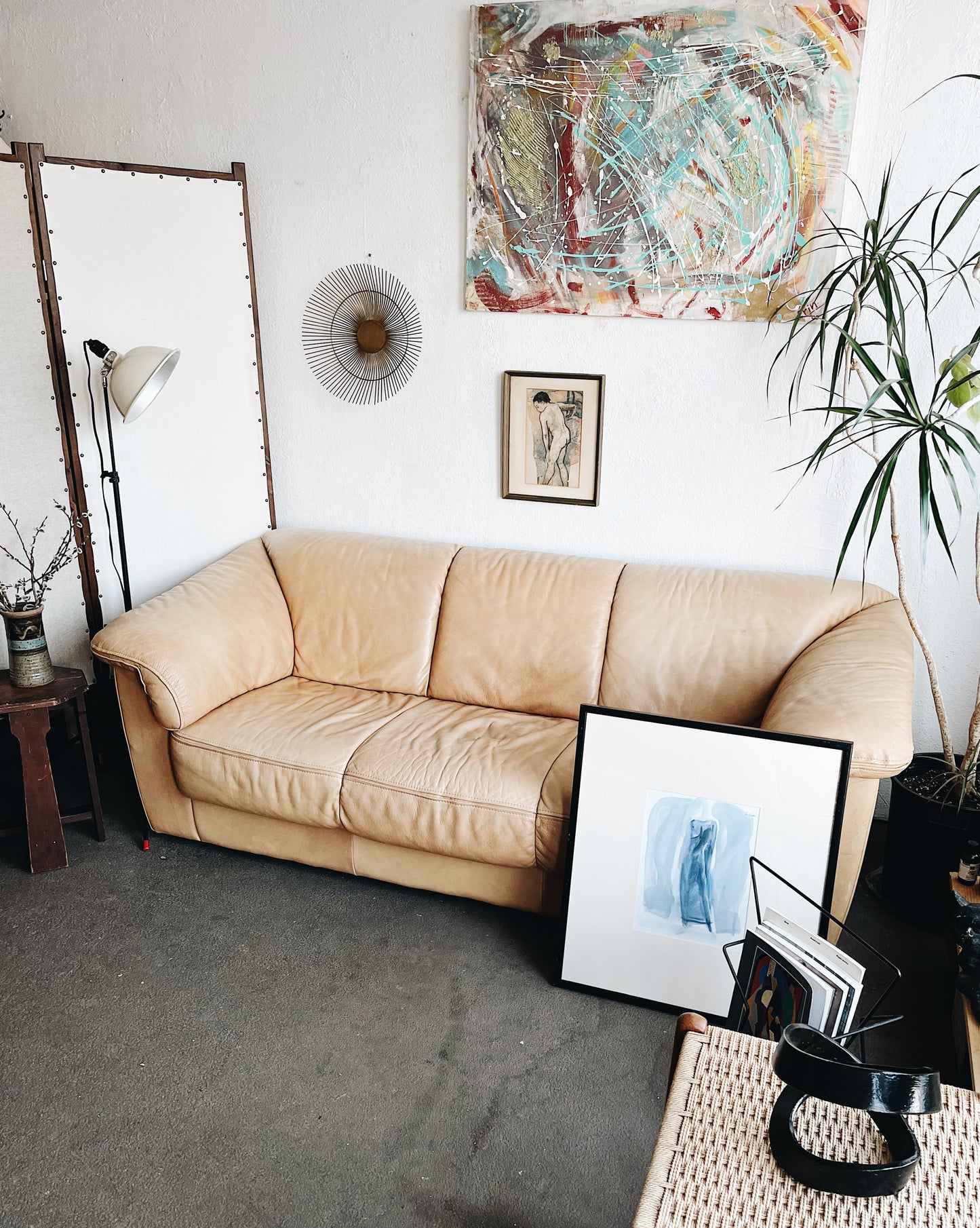 Vintage Italian Leather Couch