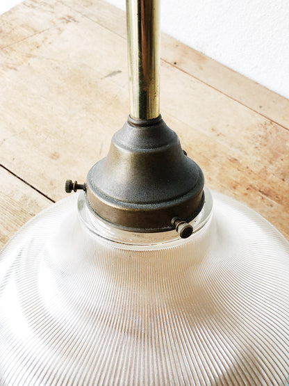 Vintage Reed Glass Pendant Lamp