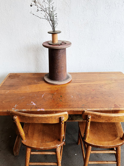 Antique Wood Table with or without Child’s Chairs