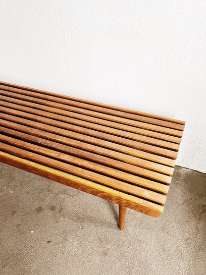 Mid Century Slatted Bench