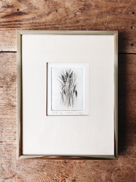 Vintage Original Framed Etching
