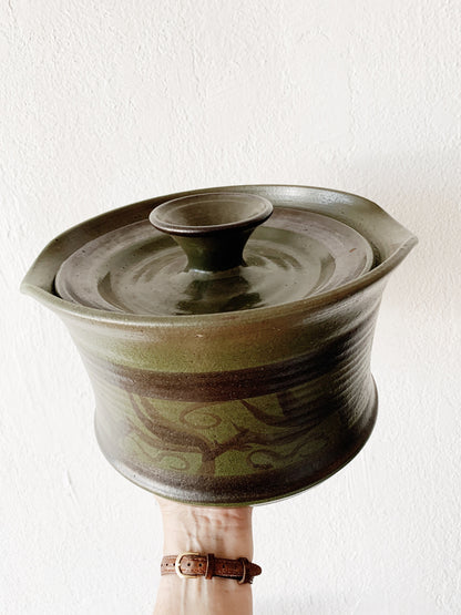Vintage Stoneware Lidded Crock