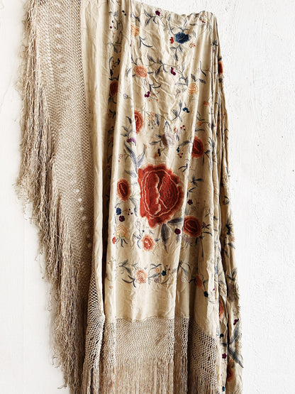 Antique Embroidered Silk Textile