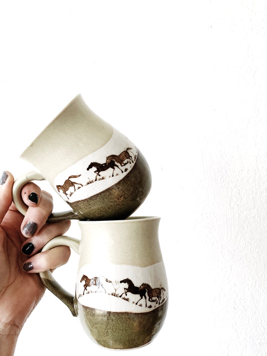 1970’s Horse Mug Pair Japan