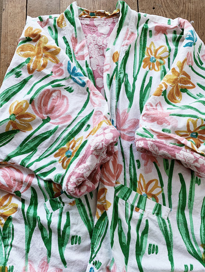 Vintage Floral Cotton Kimono