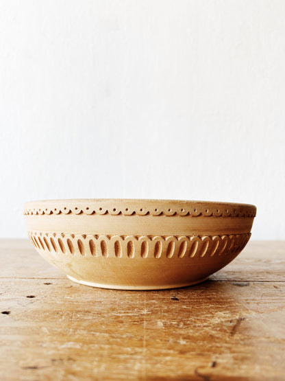 Vintage Carved Wood Bowl Greece
