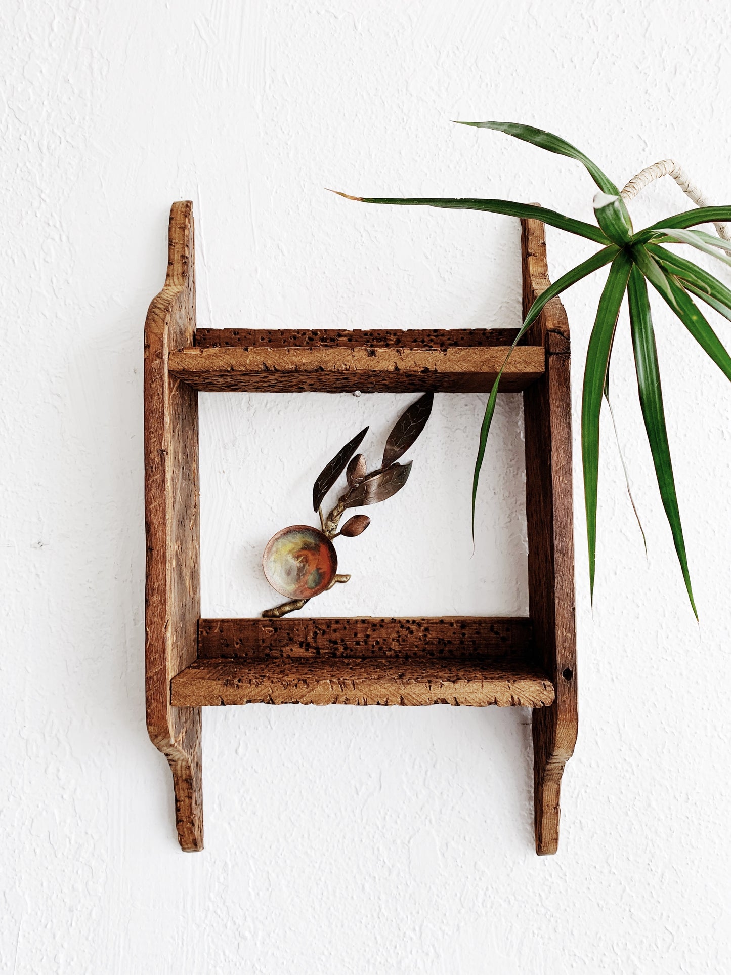 Vintage Handmade Wood Wall Shelf