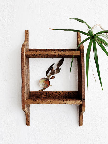 Vintage Handmade Wood Wall Shelf