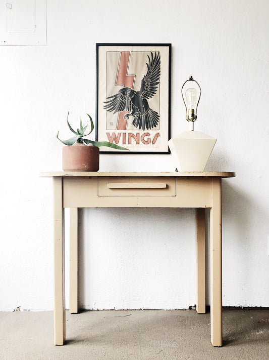 Vintage 1940s Ochre Painted Desk