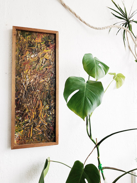 Wood Framed Abstract Oil Painting