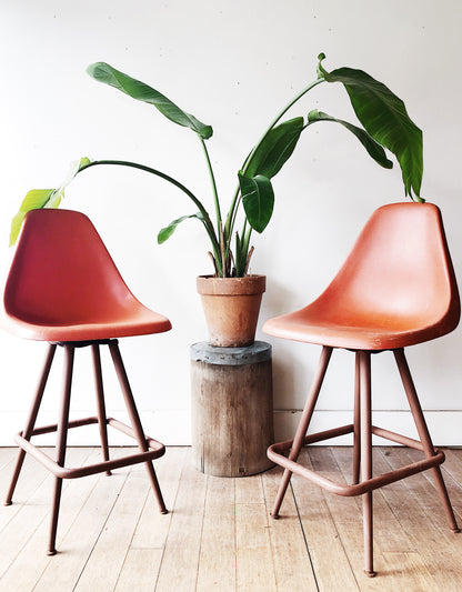Vintage Mid Century Short Bucket Stools