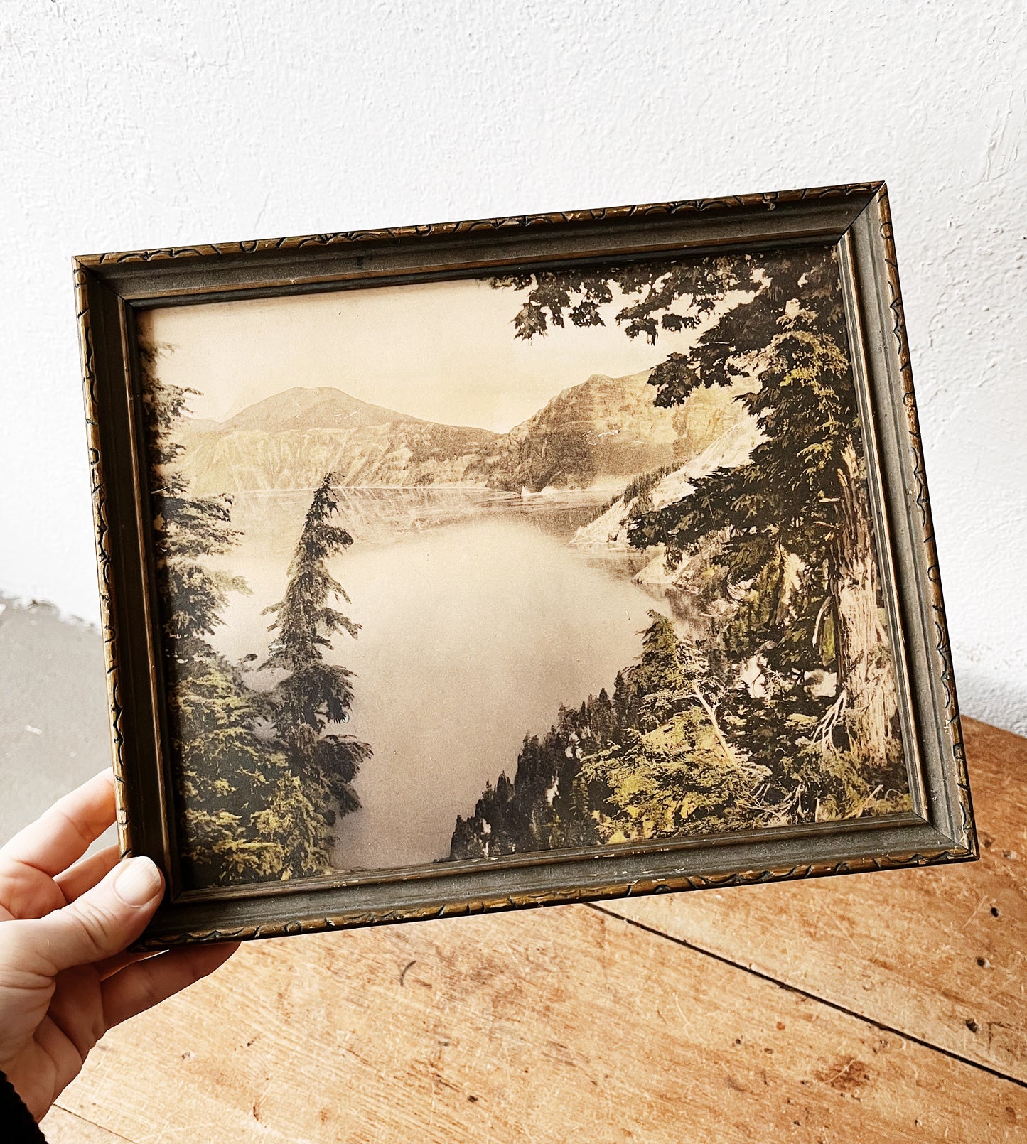 Antique Hand Tinted Landscape Photograph