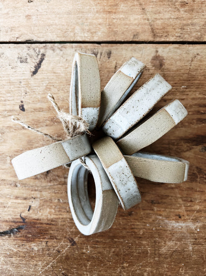 Handmade Ceramic Napkin Rings Set of 8