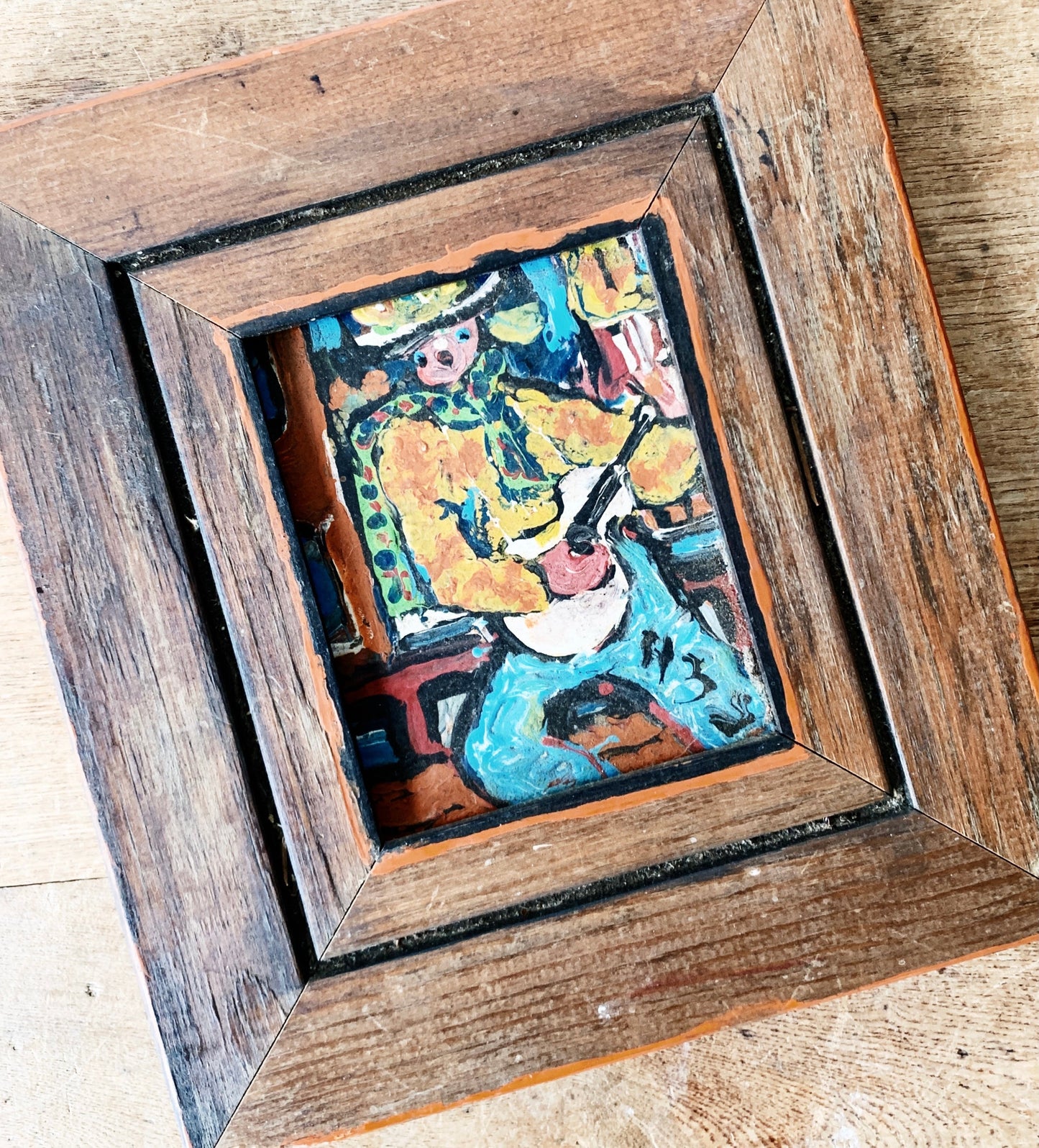 Vintage Original Framed Folk Art Painting