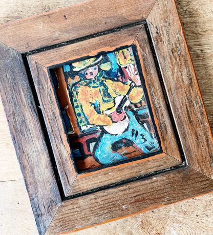 Vintage Original Framed Folk Art Painting