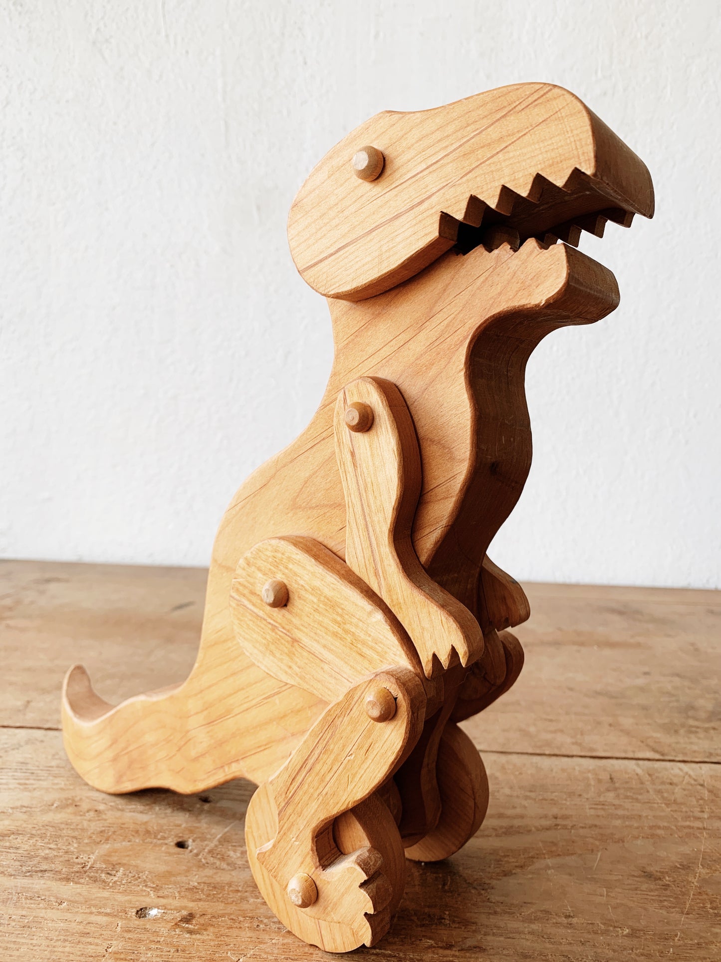 Vintage Handmade Wood T-Rex