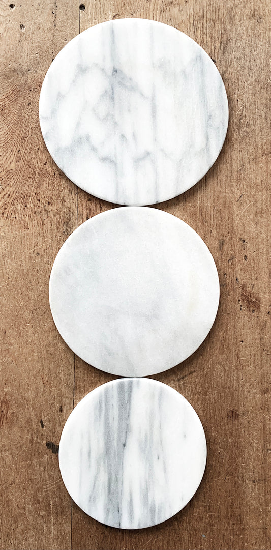 Round Marble Slab/Trivet Set