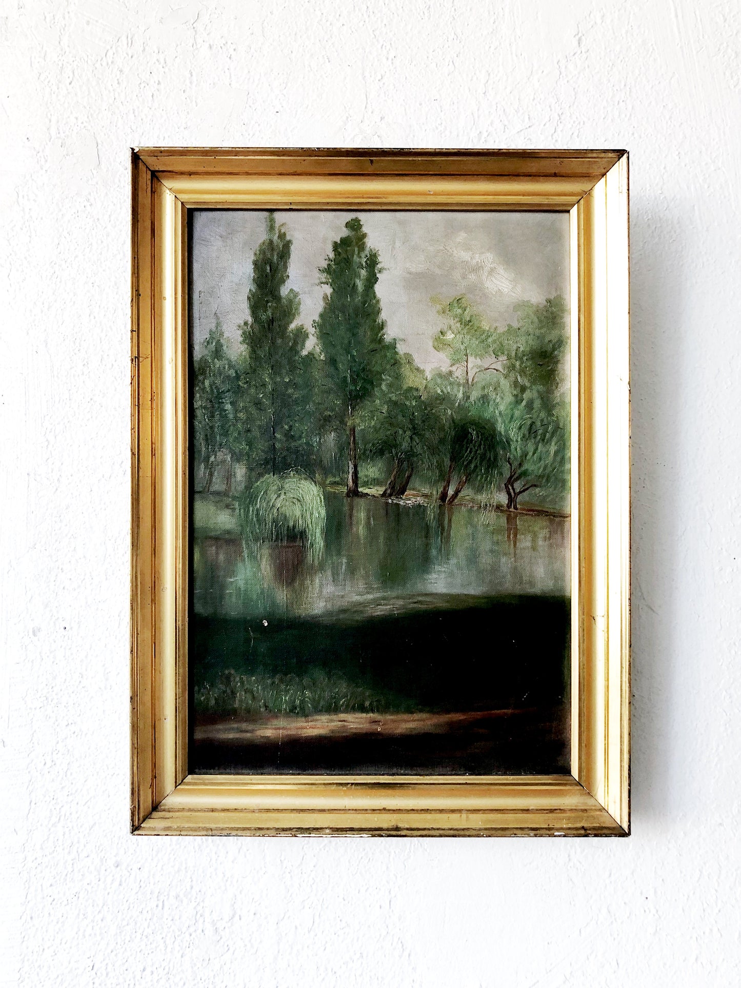 Antique Forest Park Landscape Painting