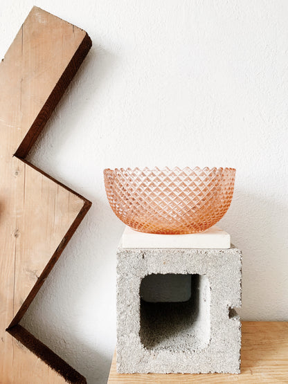 1930’s Blush Depression Glass Flower Bowl