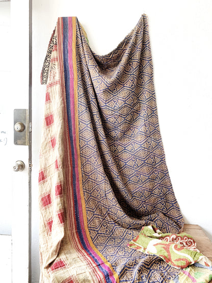 Vintage Cotton Kantha Quilt