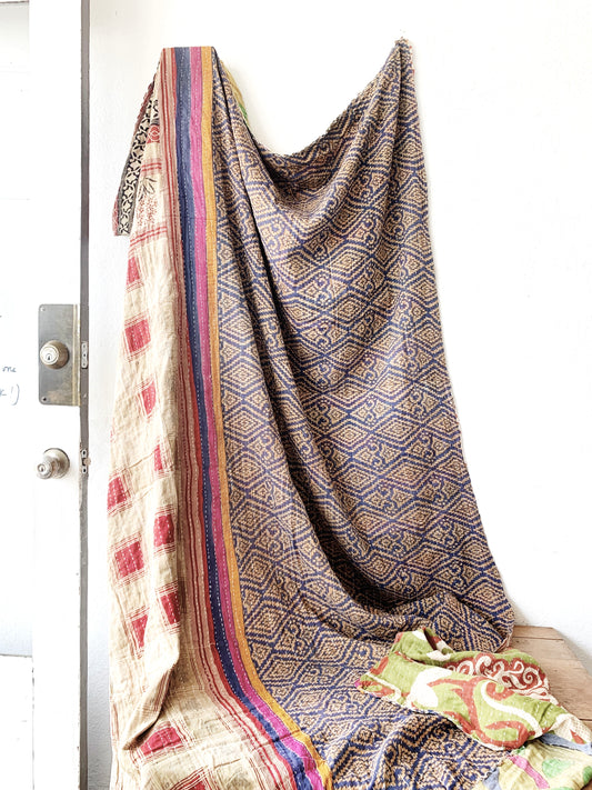 Vintage Cotton Kantha Quilt