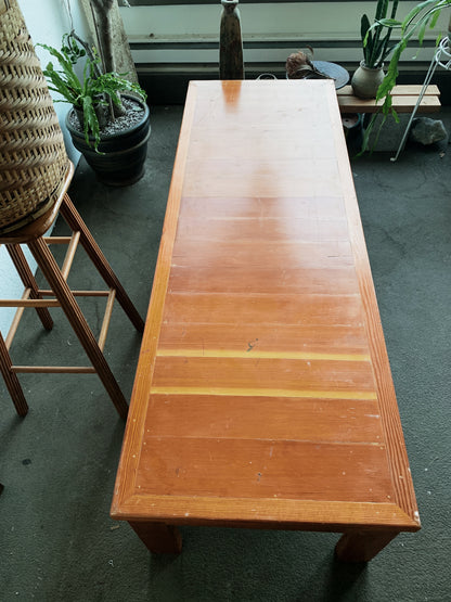 Large Vintage Handmade Solid Wood Bench/Low Table