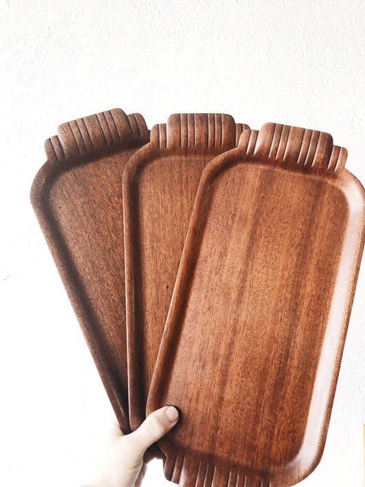 MCM Teak Veneer Tray
