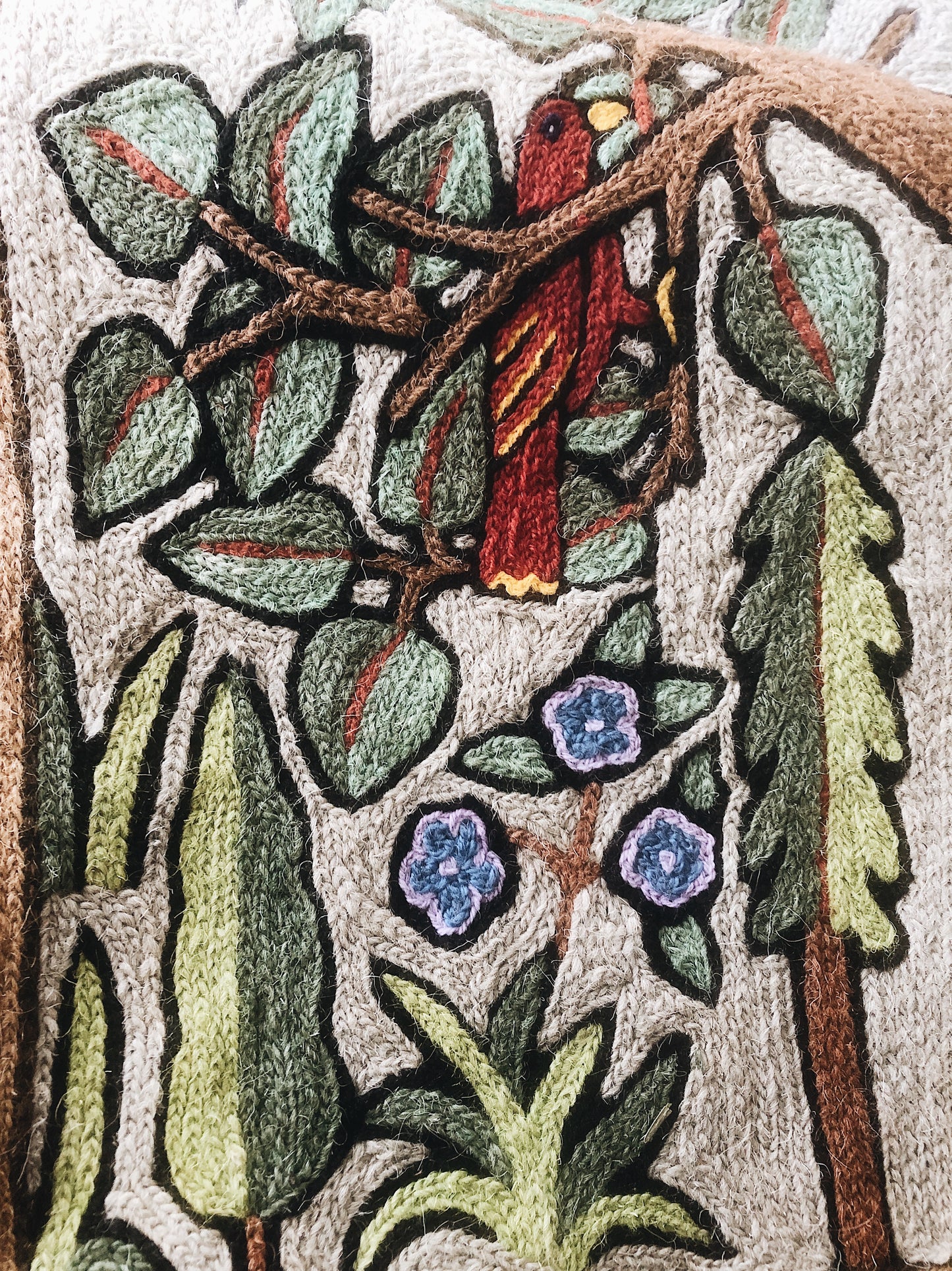 Vintage Tree of Life Crewel Textile