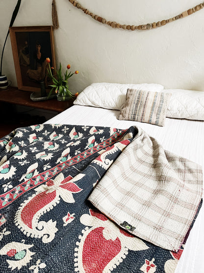 Handmade Cotton Kantha Quilt