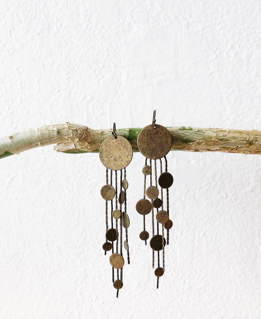 Vintage Brass Circle Earrings