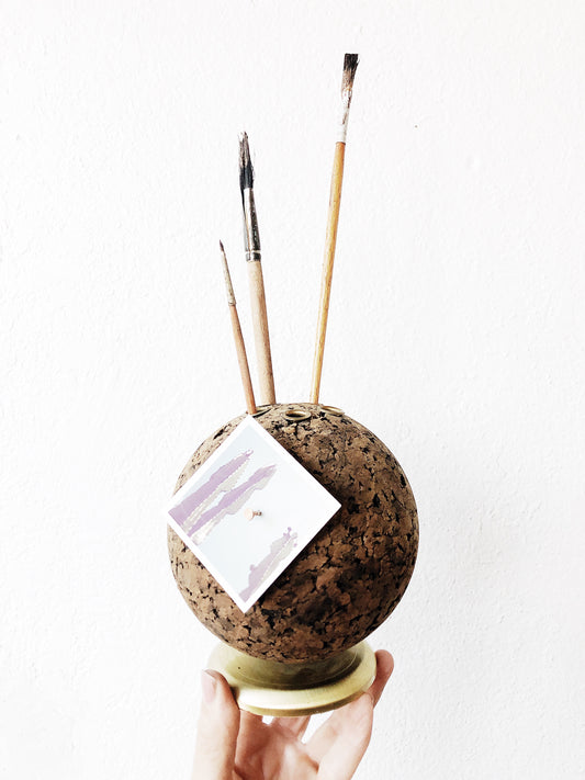 Vintage Mid Century Cork Desk Organizer