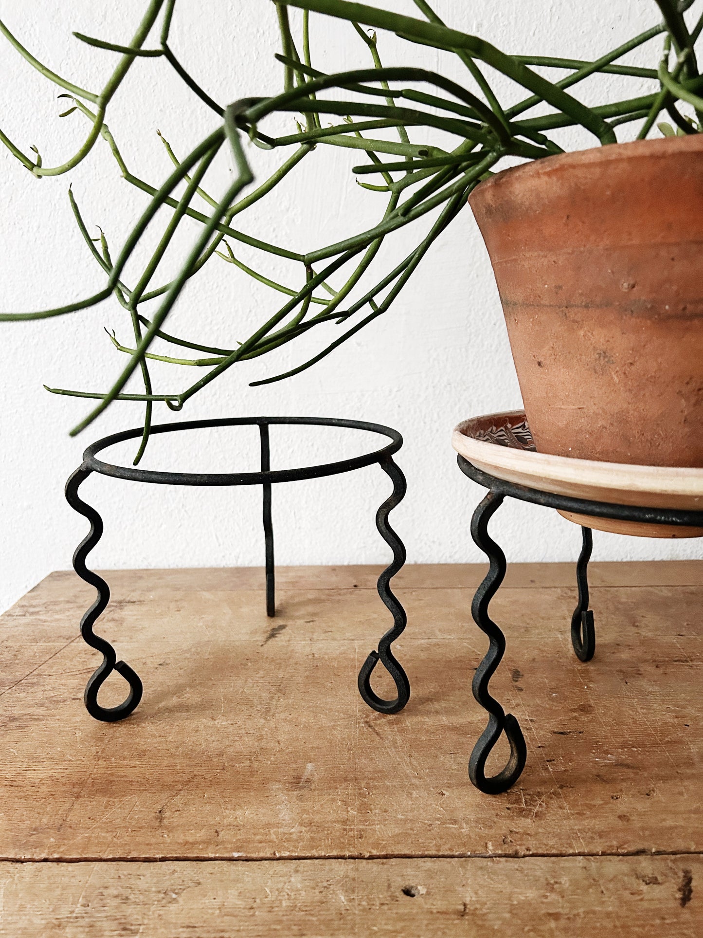 Vintage Iron Squiggle Plant Stand