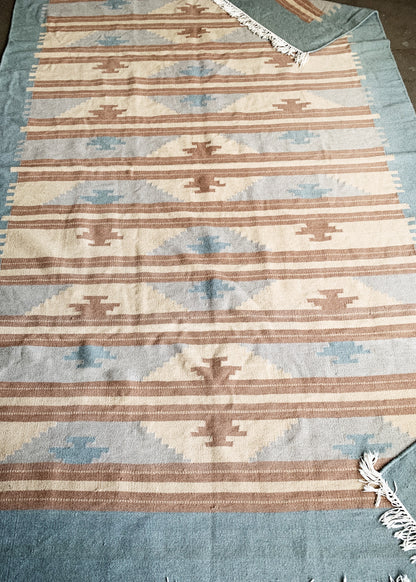 RESERVED Wool Dhurrie Rug/ Pozole Set