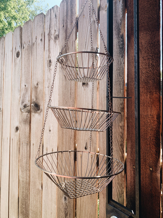 Triple Metal Hanging Basket