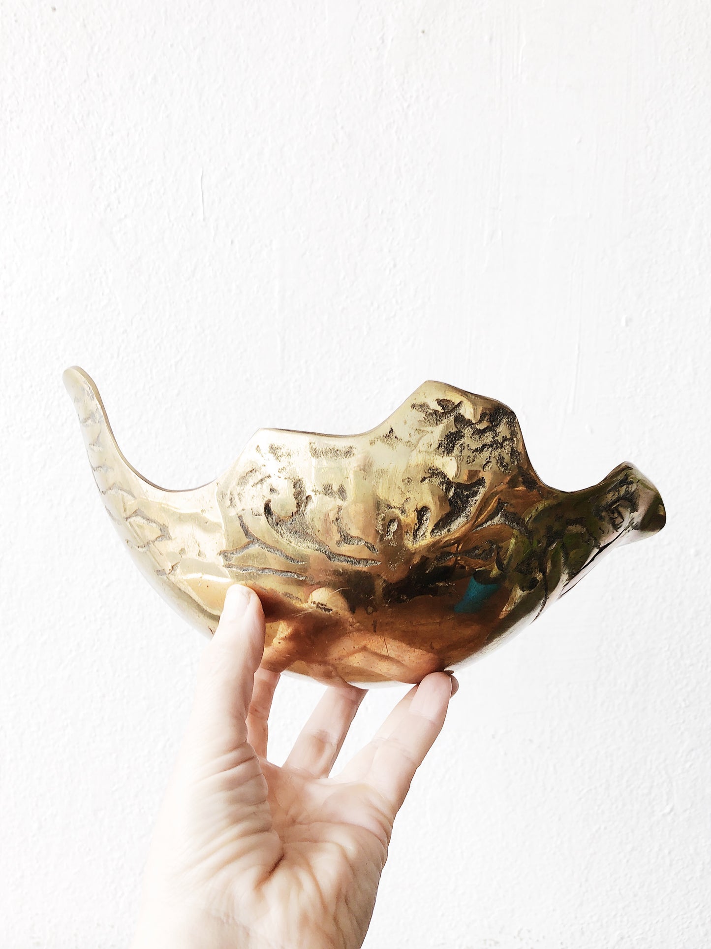 Vintage Brass Sculptural Dish