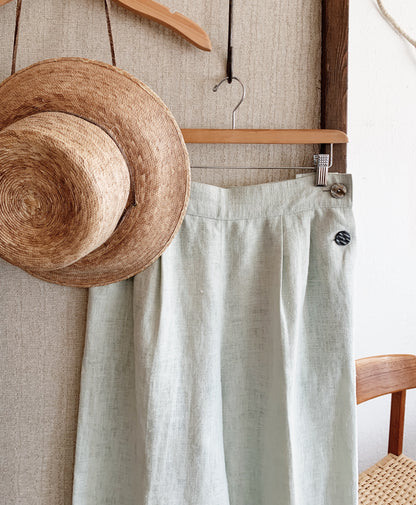 Vintage Chaus High Waisted Linen Trouser