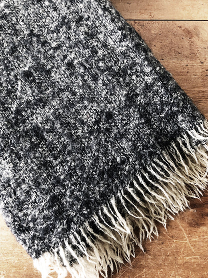 Vintage Salt and Pepper Wool Blanket