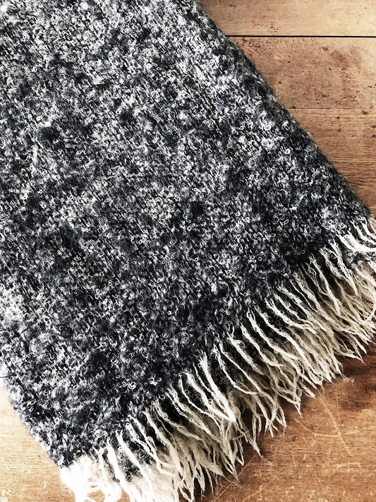Vintage Salt and Pepper Wool Blanket