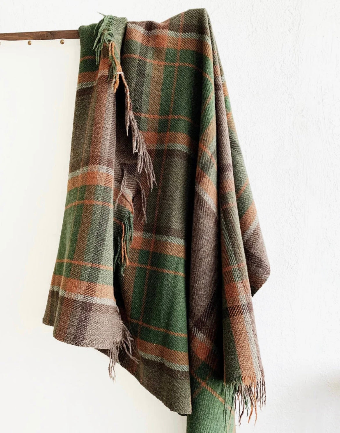 Vintage Wool Plaid Blanket