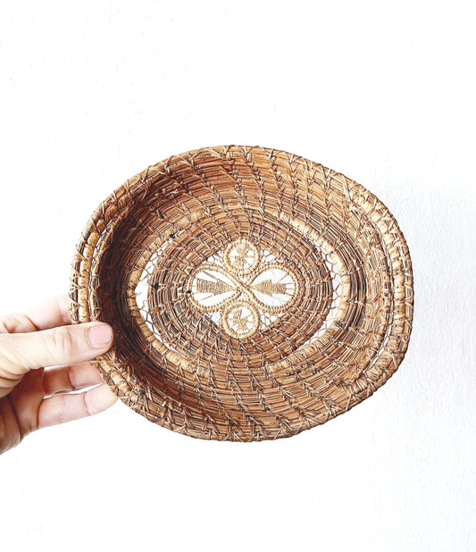Antique Pine Needle Basket