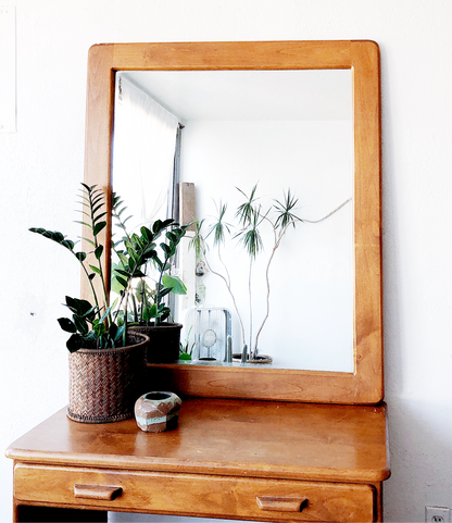 Vintage Maple Vanity and Mirror